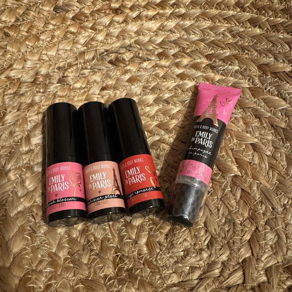 Bath & Body Works Emily In Paris Lipstick Trio Plus Lip gloss